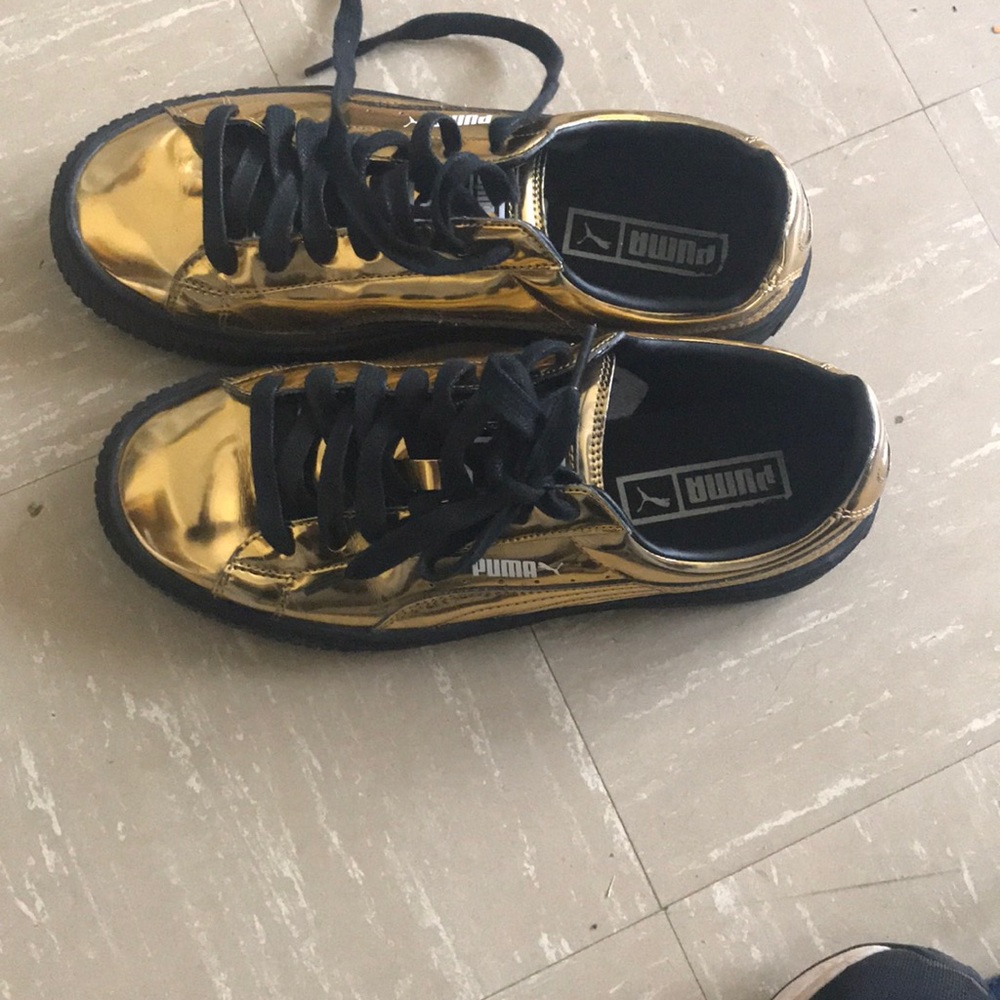Rihanna X Puma Gold Metallic Shoes